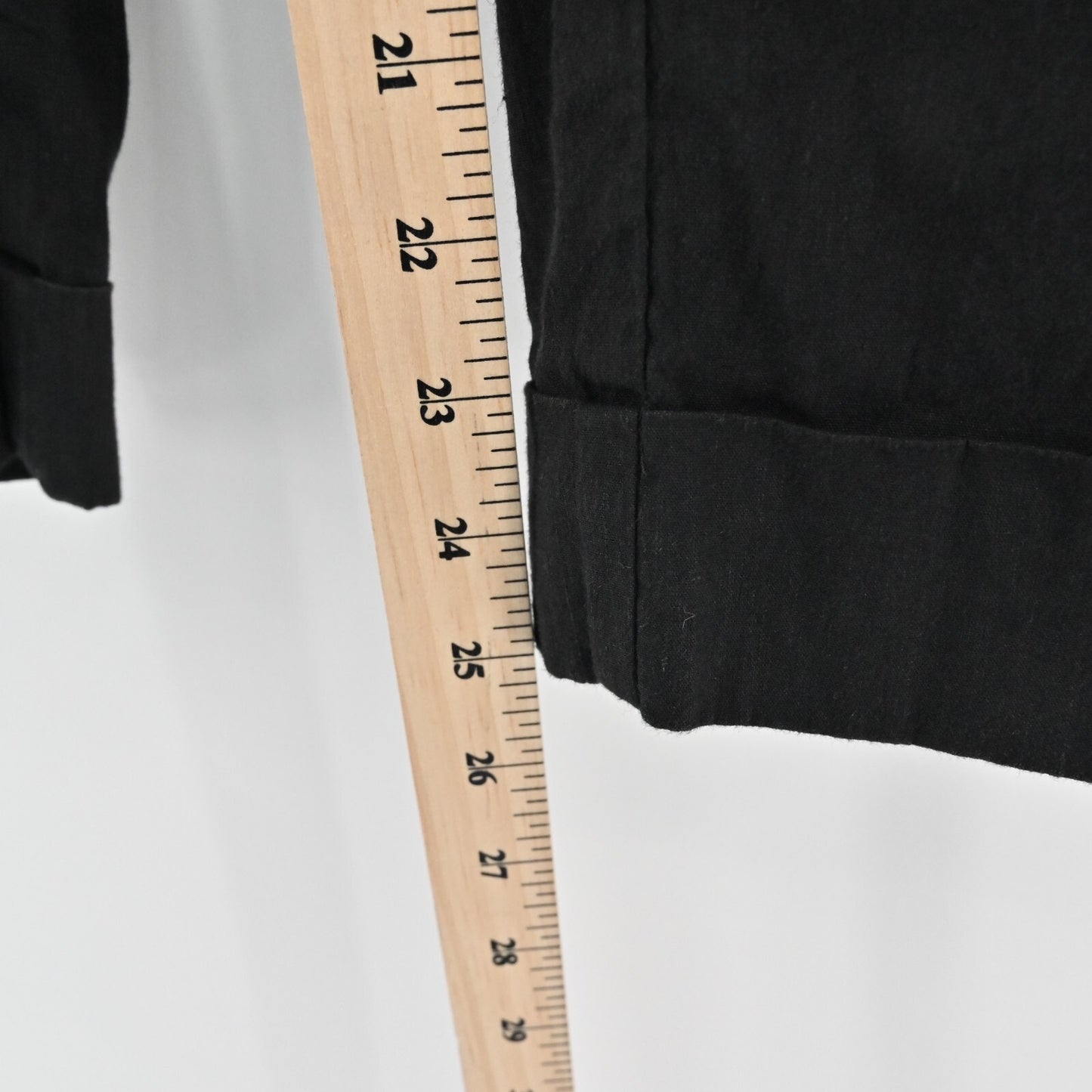 VINCE Pants Womens Size S Cropped Linen Blend Solid Black High Rise Trousers