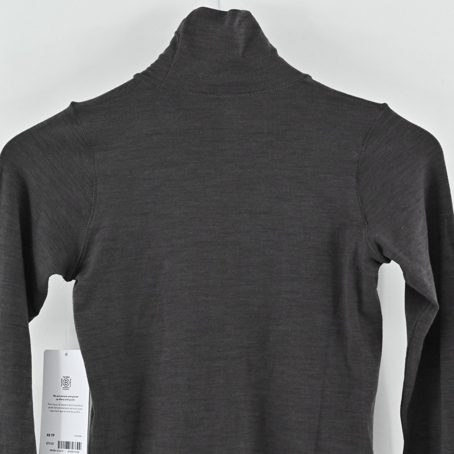 Athleta Foresthill Ascent Turtleneck Top Womens XS Brown Wool Blend Long Sleeve