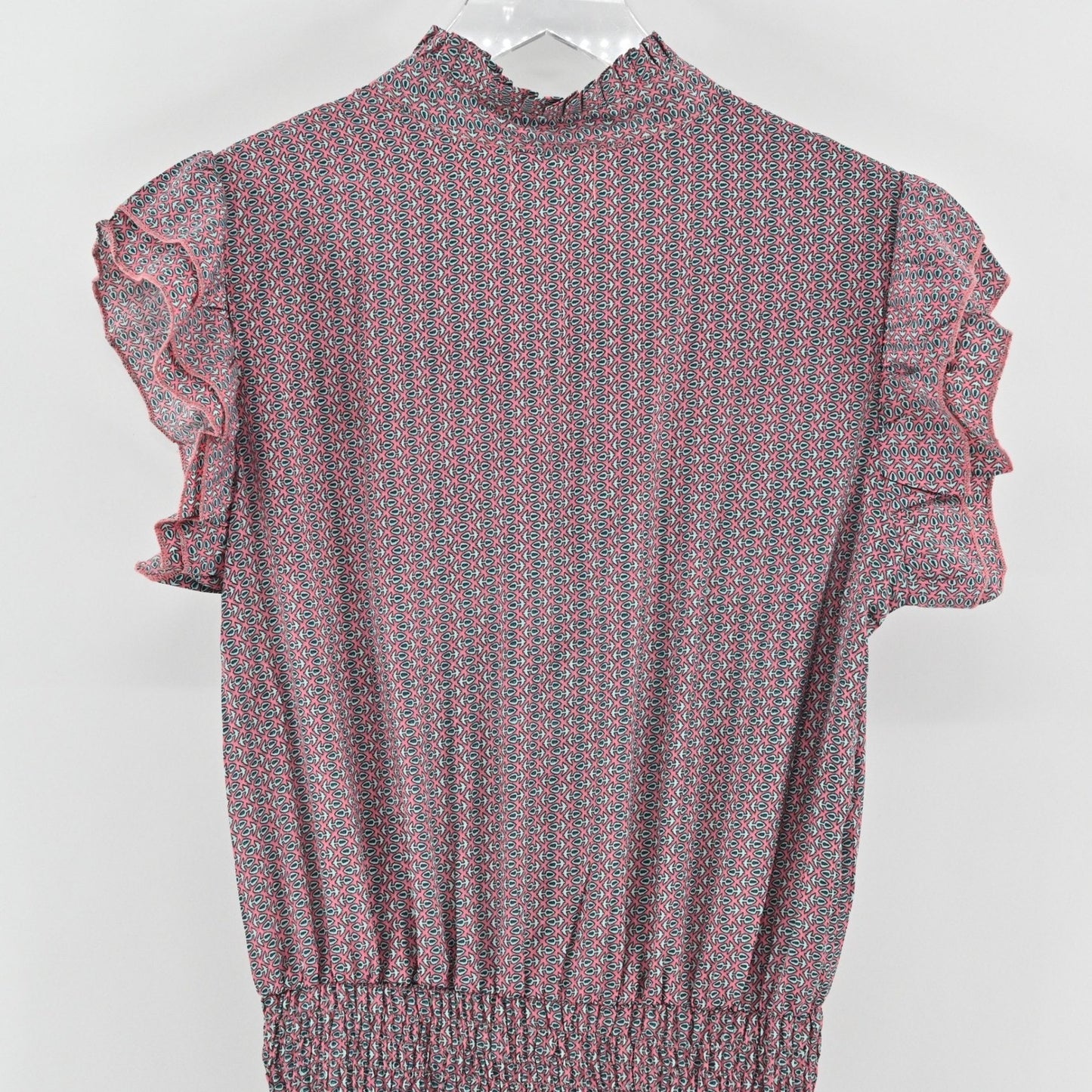 PERRY WALKER COLLECTIVE Cornelia Silk Midi Dress Size M Pink Floral Peasant Boho