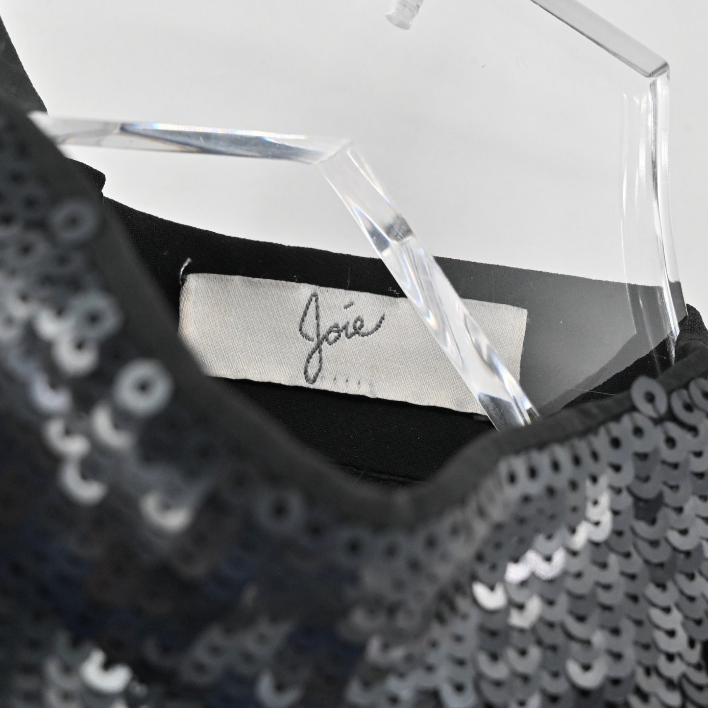 Joie Womens Lei Lei Sequin Caviar Tank Top Size S Sleeveless Halter Neck Blouse