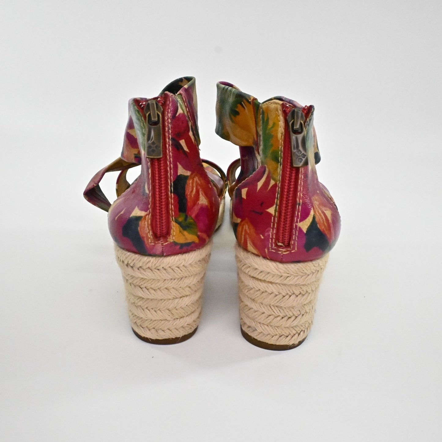 Patricia Nash Womens Rubia Leather Espadrille Wedge Sandals Size 11M Floral