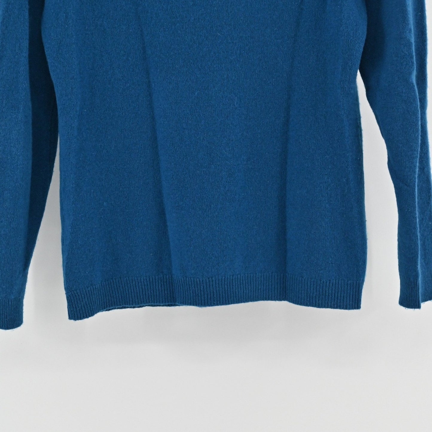 Charter Club Womens Cashmere Sweater Sz XS Teal Blue Crew Neck Cozy Quiet Luxury