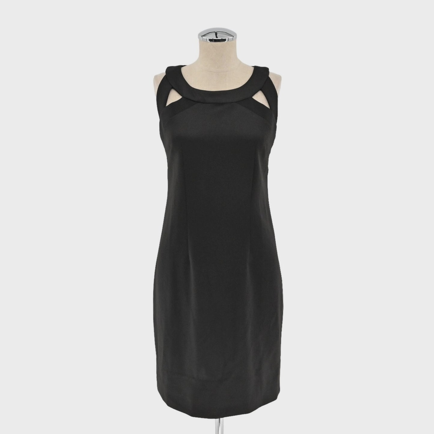 GRETCHEN SCOTT Jersey Isosceles Dress Size S Black Sheath Cotton Sleeveless