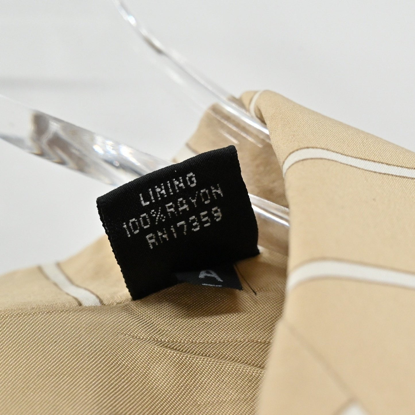 Linda Allard Ellen Tracy Womens Silk Blazer Size 2 Striped Tan Long Line Career