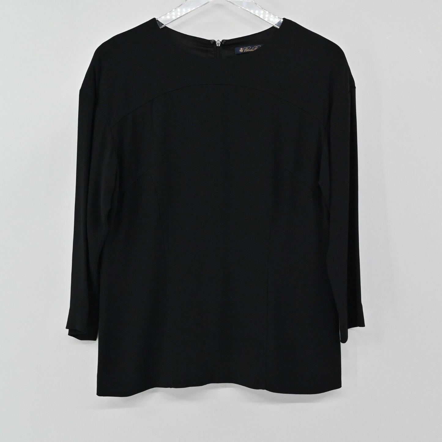 BROOKS BROTHERS Top Womens Size 4 Long Sleeve Classic Solid Black Lined Blouse