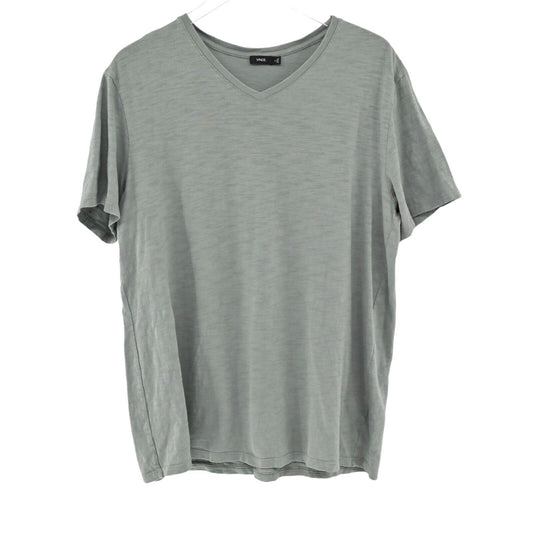 VINCE Shirt Mens Sz XL Sage Green 100% Cotton V Neck Tee Short Sleeve Basic