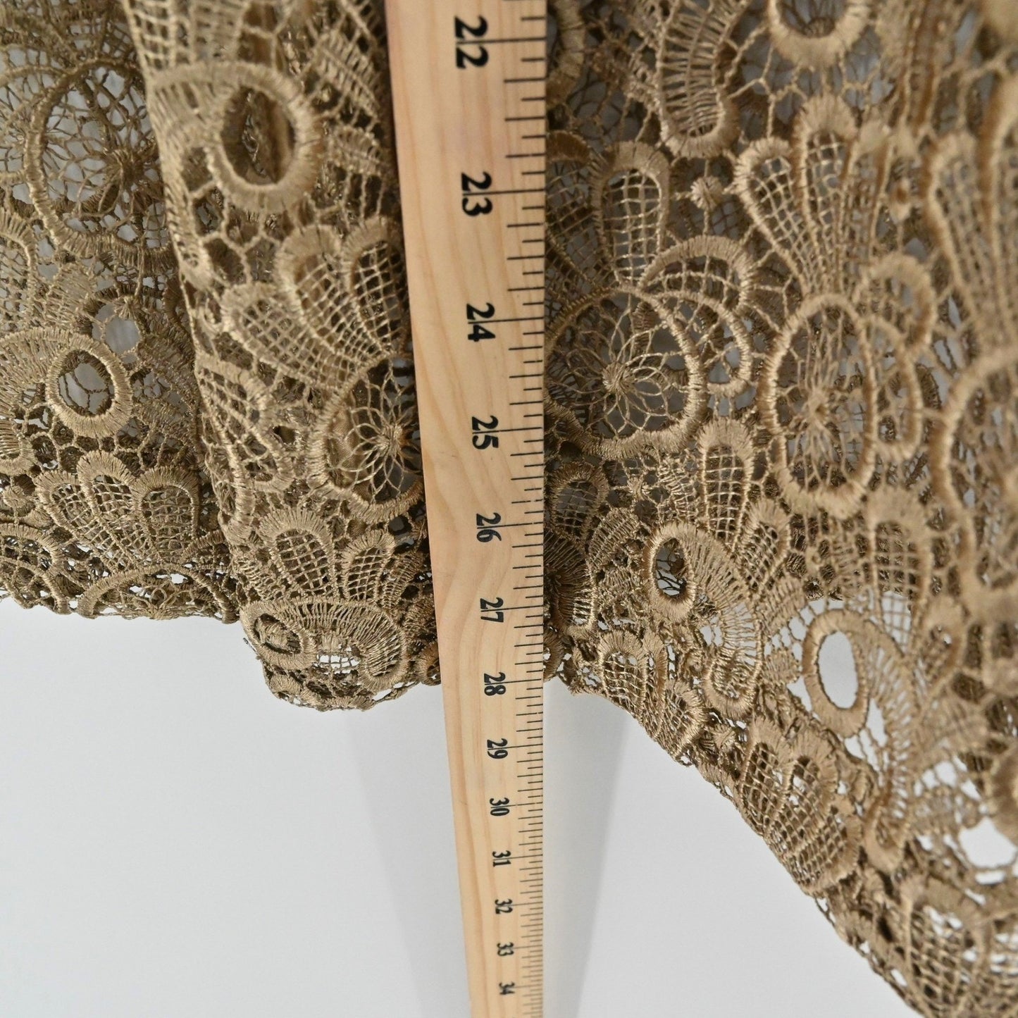 CHICHOS Womens Crochet Jacket Size 3 / XL Tan Lace Floral Blazer Dainty Feminine