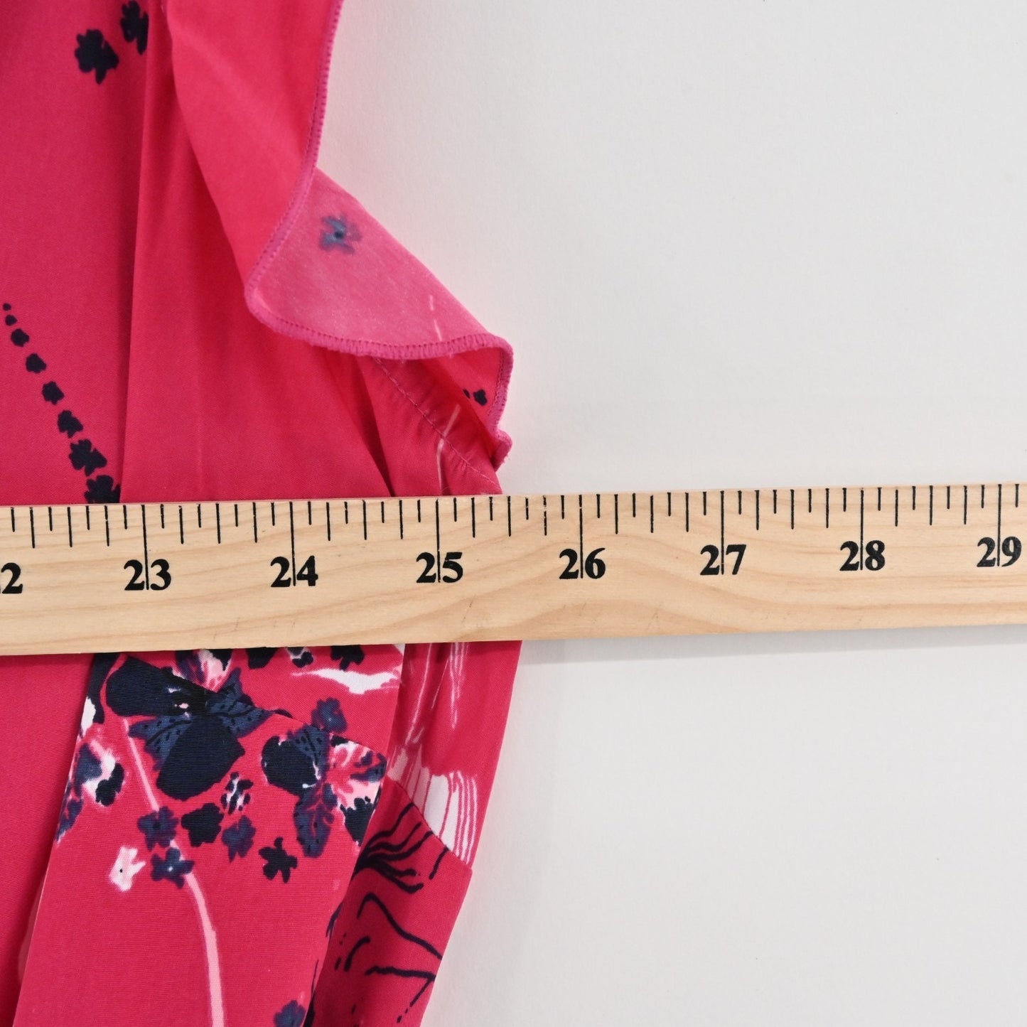 Charter Club Moroccan Pink Combo Floral Print Dress Size 18W Flutter Sleeve Tie