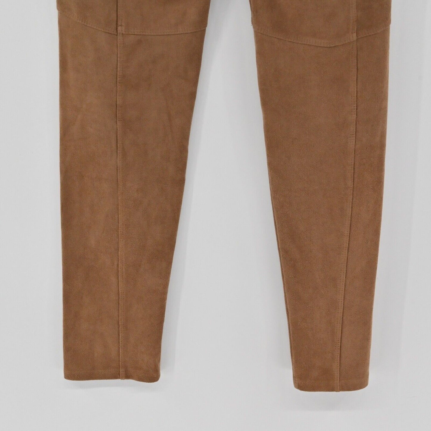 LYSSE Pants Womens Size XS Brown Faux Suede Mid Rise Equestrian Pull On Skinny