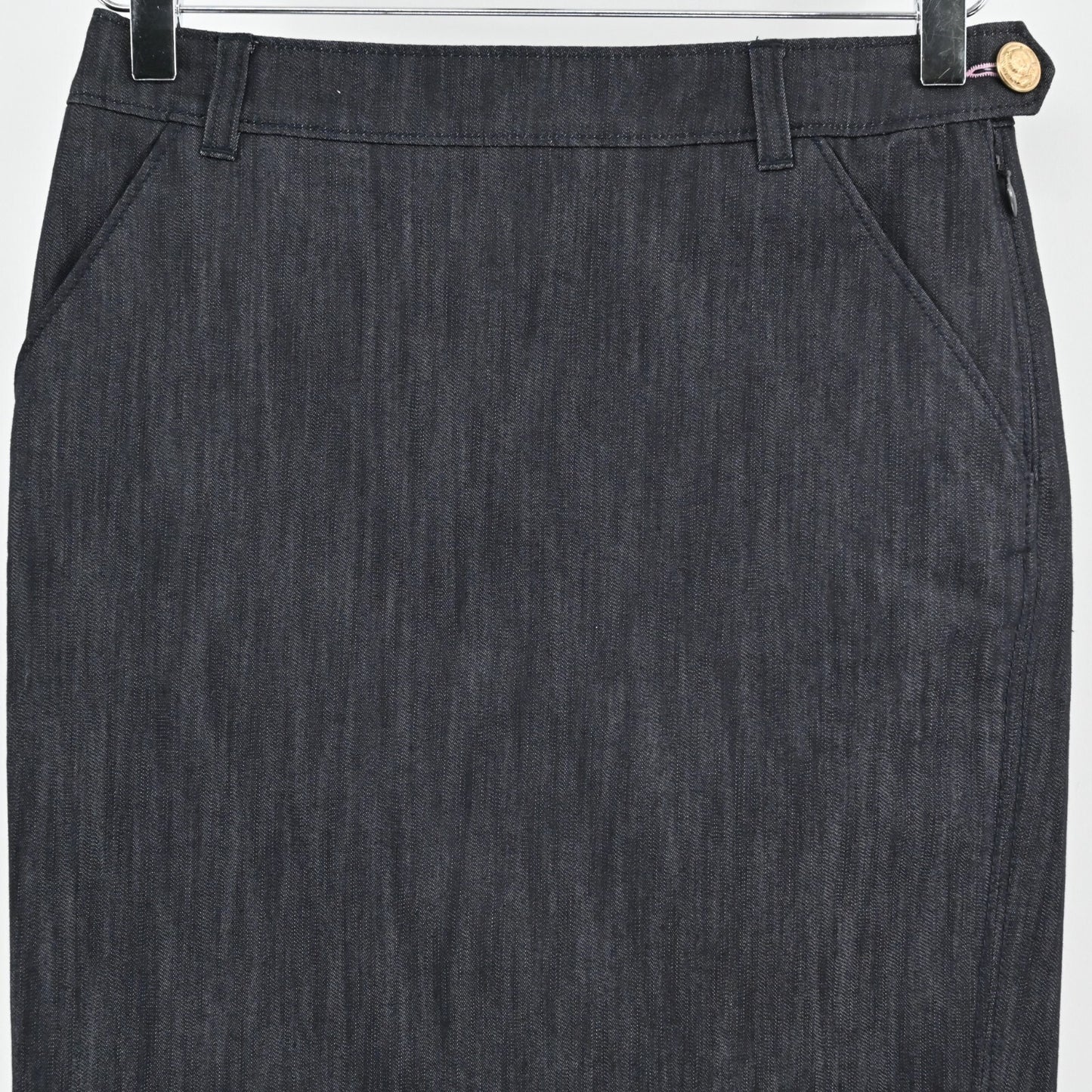 LILLY PULITZER Denim Skirt Sz 0 Nadine Indigo Twill Dark Navy Stretch Pencil NEW