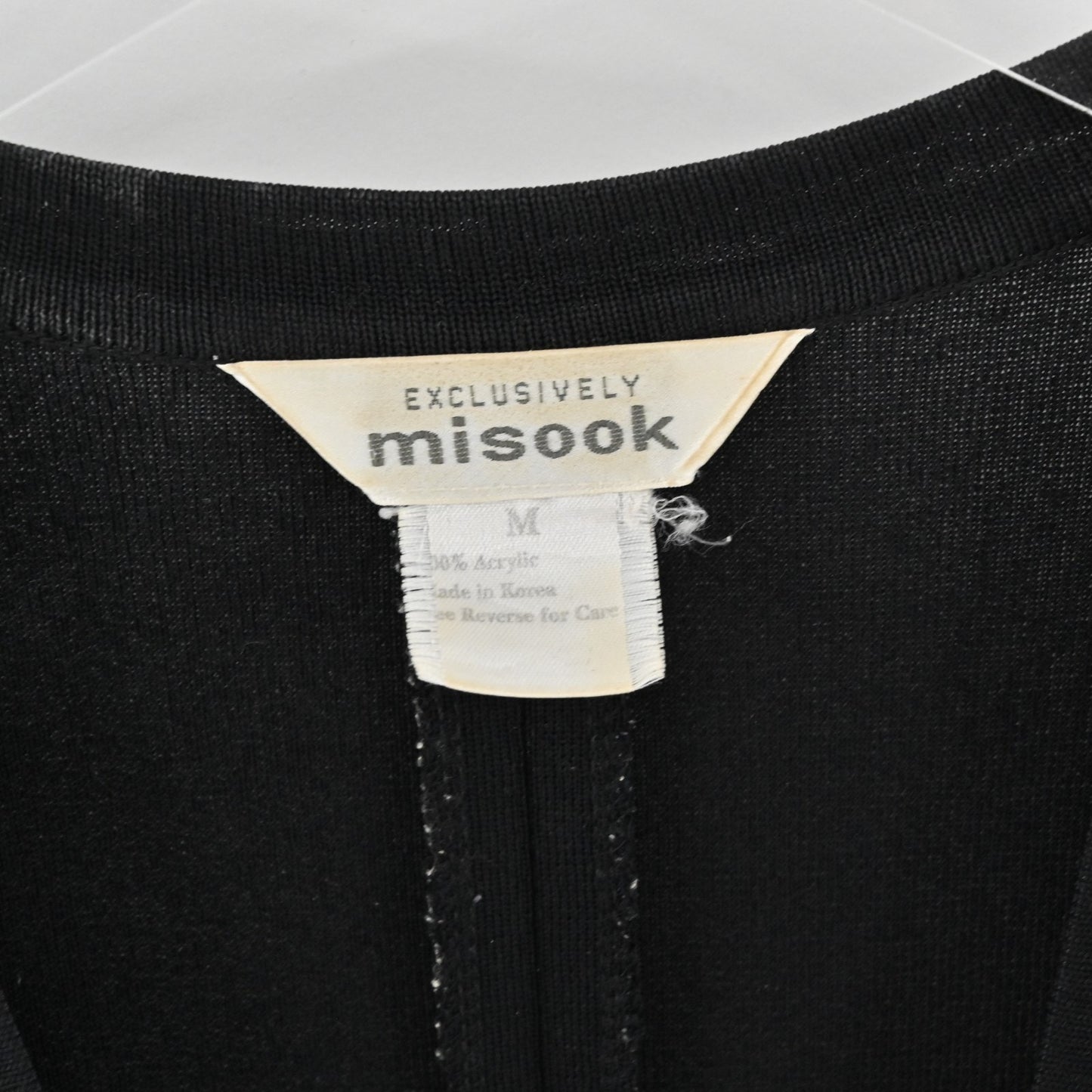 Misook Womens Black Knit Cardigan Size M Minimal VNeck Short Sleeve Exclusively