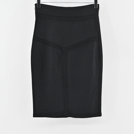 DIANE VON FURSTENBERG Skirt Sz 4 Black Combo Wool Blend Straight Pencil Classic