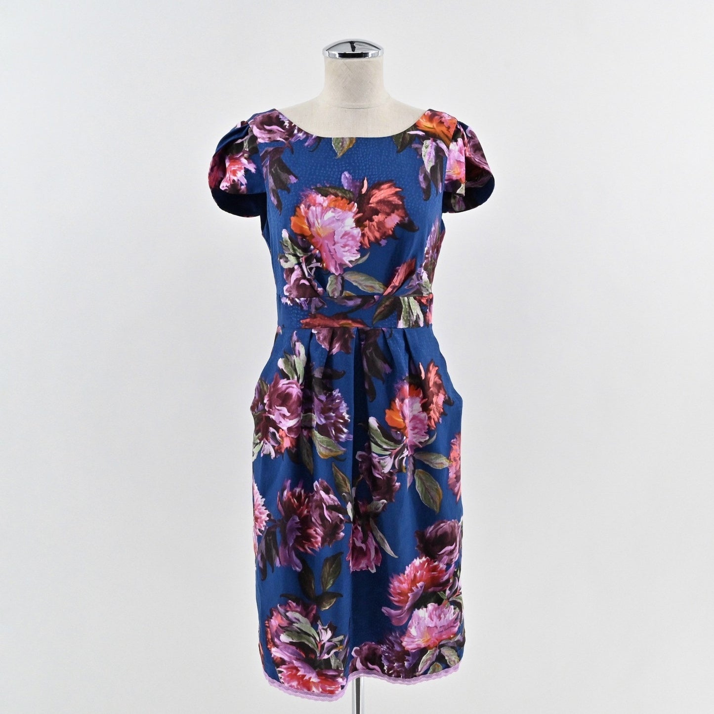 Anthropologie Rosada Floral Dress Size 4 Moulinette Soeurs Blue Sheath Romantic