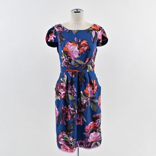 Anthropologie Rosada Floral Dress Size 4 Moulinette Soeurs Blue Sheath Romantic