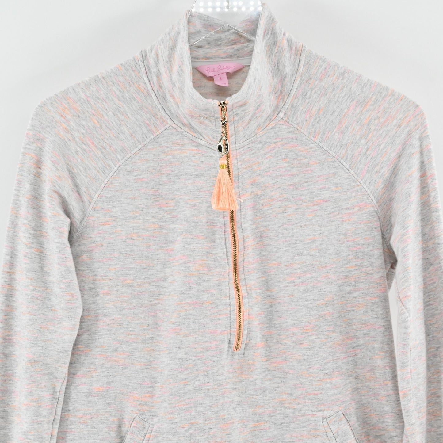 Lilly Pulitzer Womens Skipper Pullover Sz S Sunny State of Mind Gray Sweatshirt