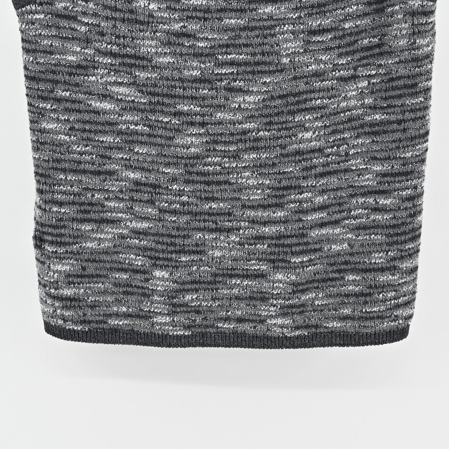 ST JOHN Top Womens Size M Gray Knit Wool Cotton Blend Sleeveless Scoop Neck Tank
