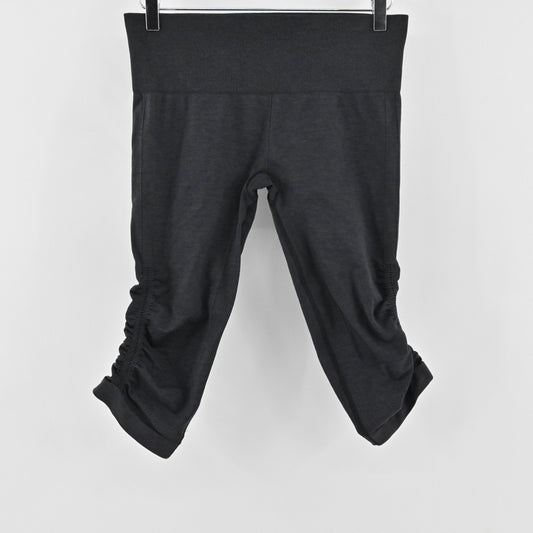 Lululemon Womens In The Flow Cropped Leggings Size 10 Gray Athletic Logo Yoga
