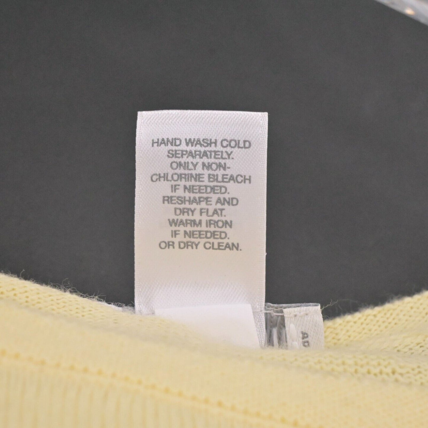 J JILL Sweater Womens Size L Petite Yellow Knit Cotton White Contrast Hem Preppy