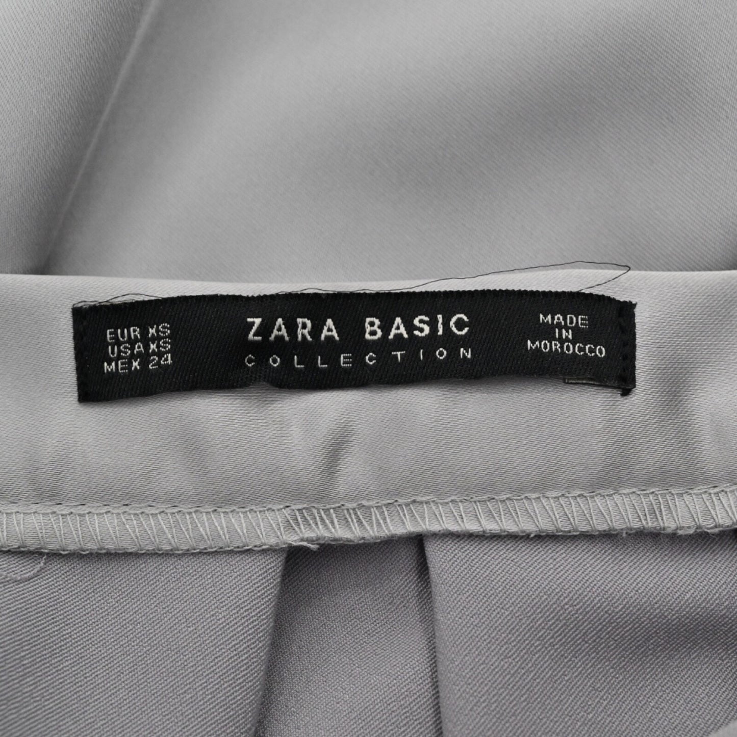 ZARA Womens Silver Pleated Skirt Size XS Satin Academia Preppy Office Career