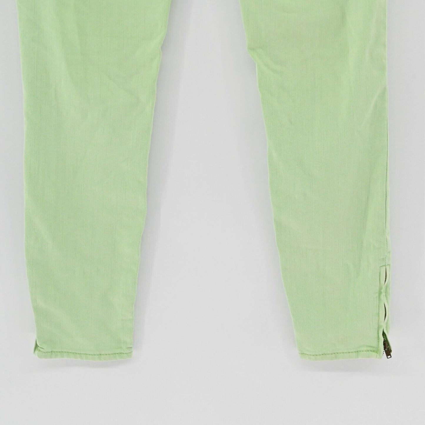 FREE PEOPLE Jeans Womens Sz 26 Low Rise Mint Green Skinny Leg Stretch Zip Ankle