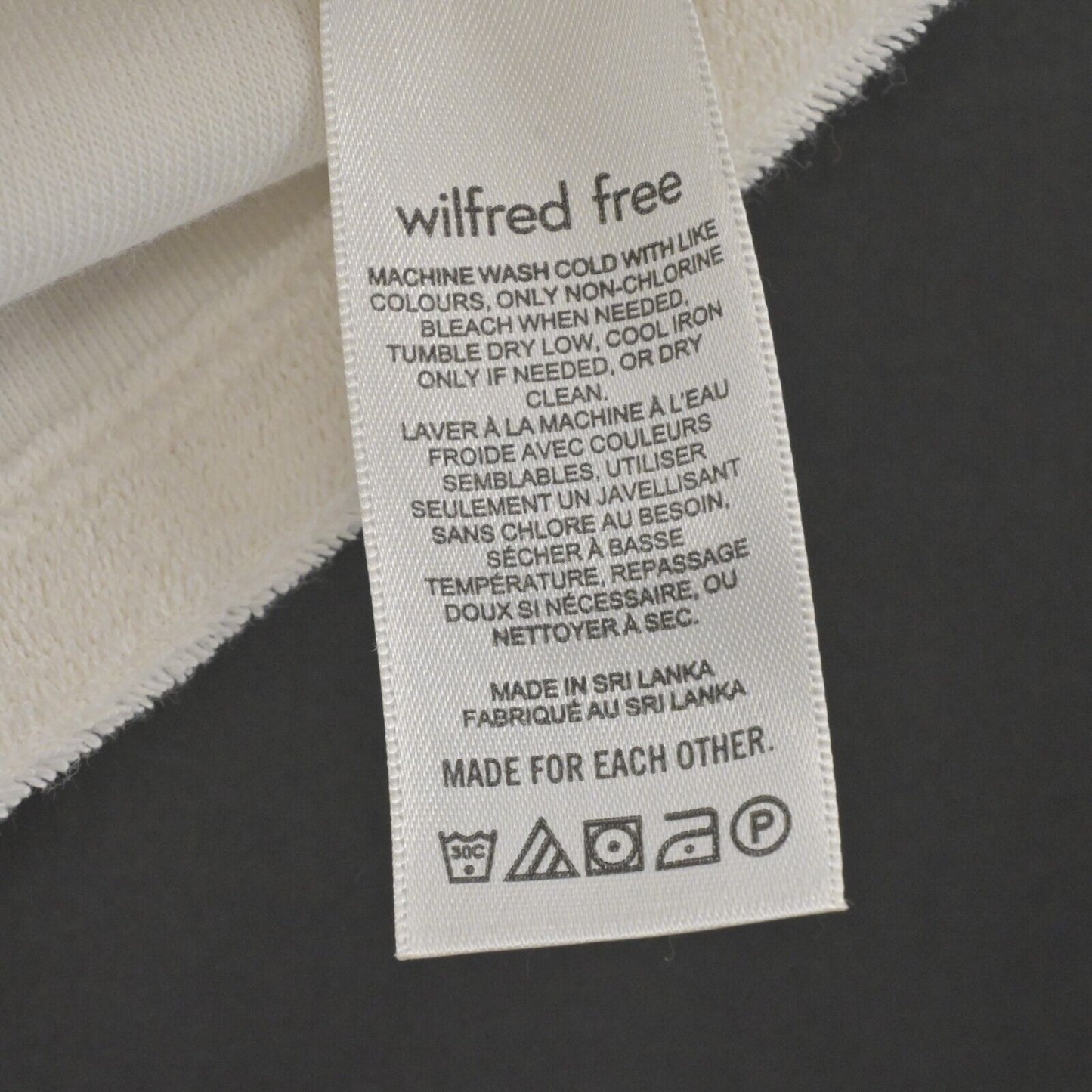 ARITZIA Top Womens Sz M WILFRED FREE Beige Terry Cloth Crop Short Sleeve Shirt