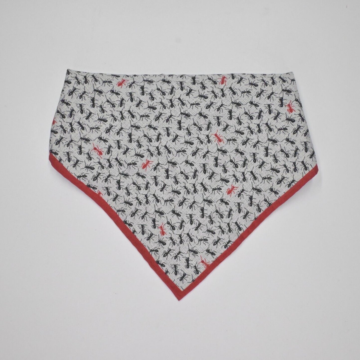 ROBERT GRAHAM Pocket Square Mens Silk Red Black Ant Bug Print Lightweight Scarf