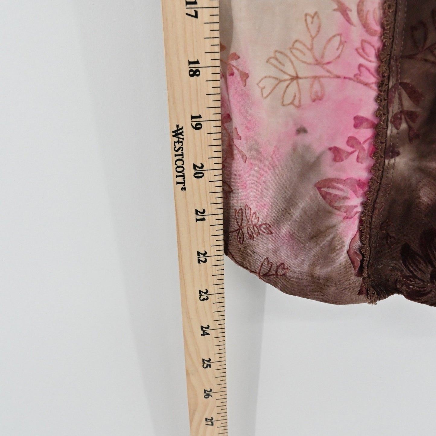 Vtg Y2k Sami Jo Burnout Velvet Top Womens Sz M Corset Floral Brown Pink Tie Dye