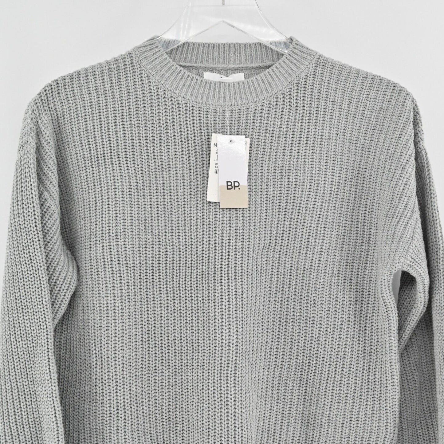 BP Sweater Womens Size XS Ribbed Crop Crewneck Grey Heather Cozy Nordstrom NEW