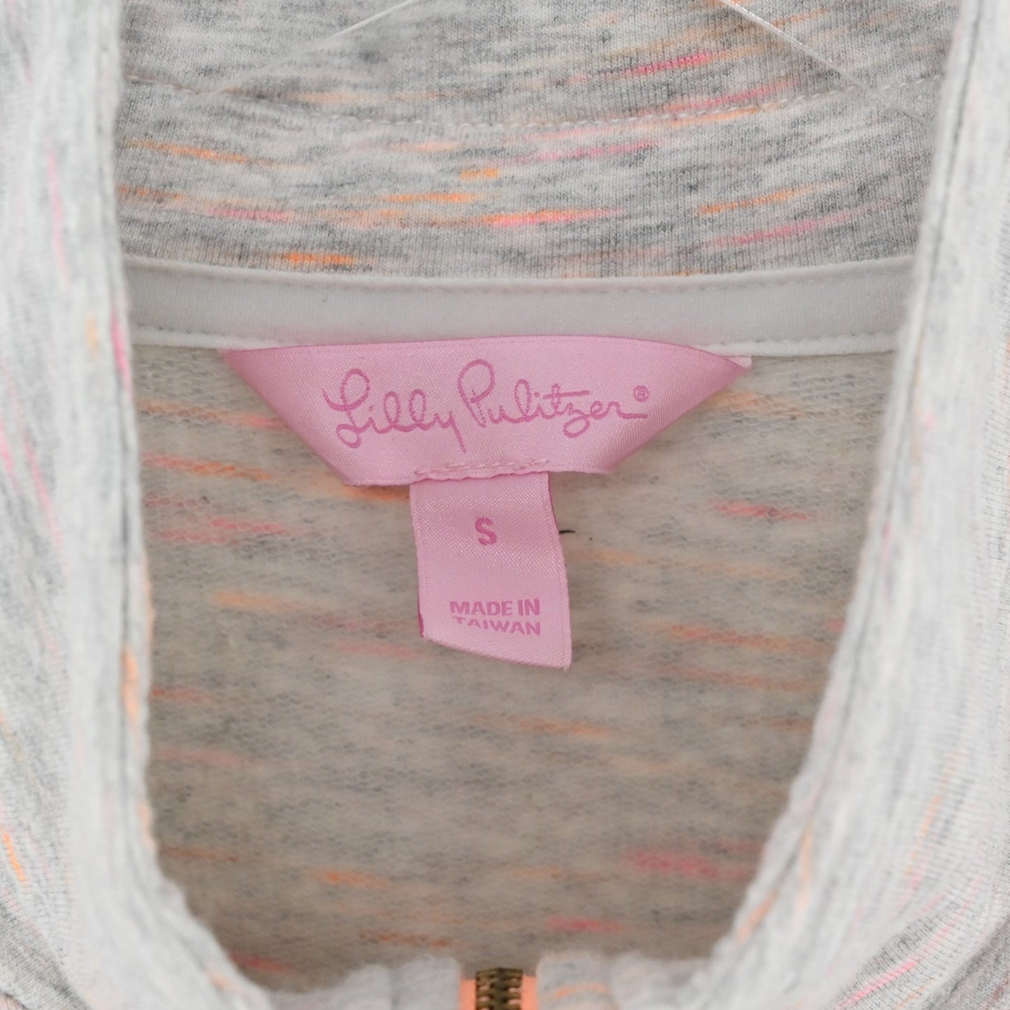 Lilly Pulitzer Womens Skipper Pullover Sz S Sunny State of Mind Gray Sweatshirt