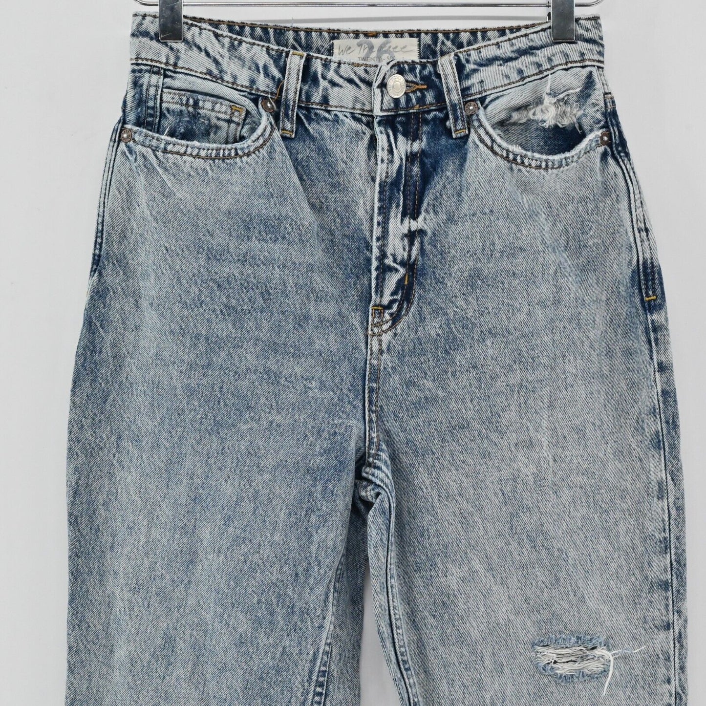FREE PEOPLE Jeans Womens Size 26 My Own Lace Distressed Acid Wash We The Free