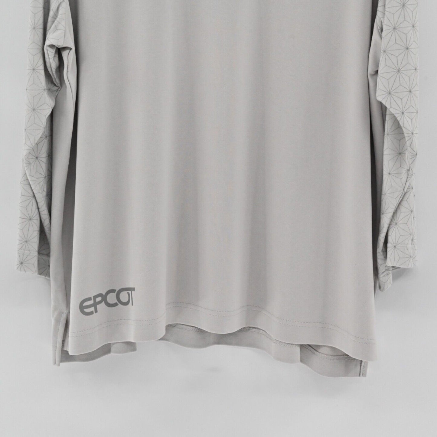 DISNEY PARKS EPCOT T Shirt Womens Sz XL Gray Spaceship Earth Print Long Sleeve
