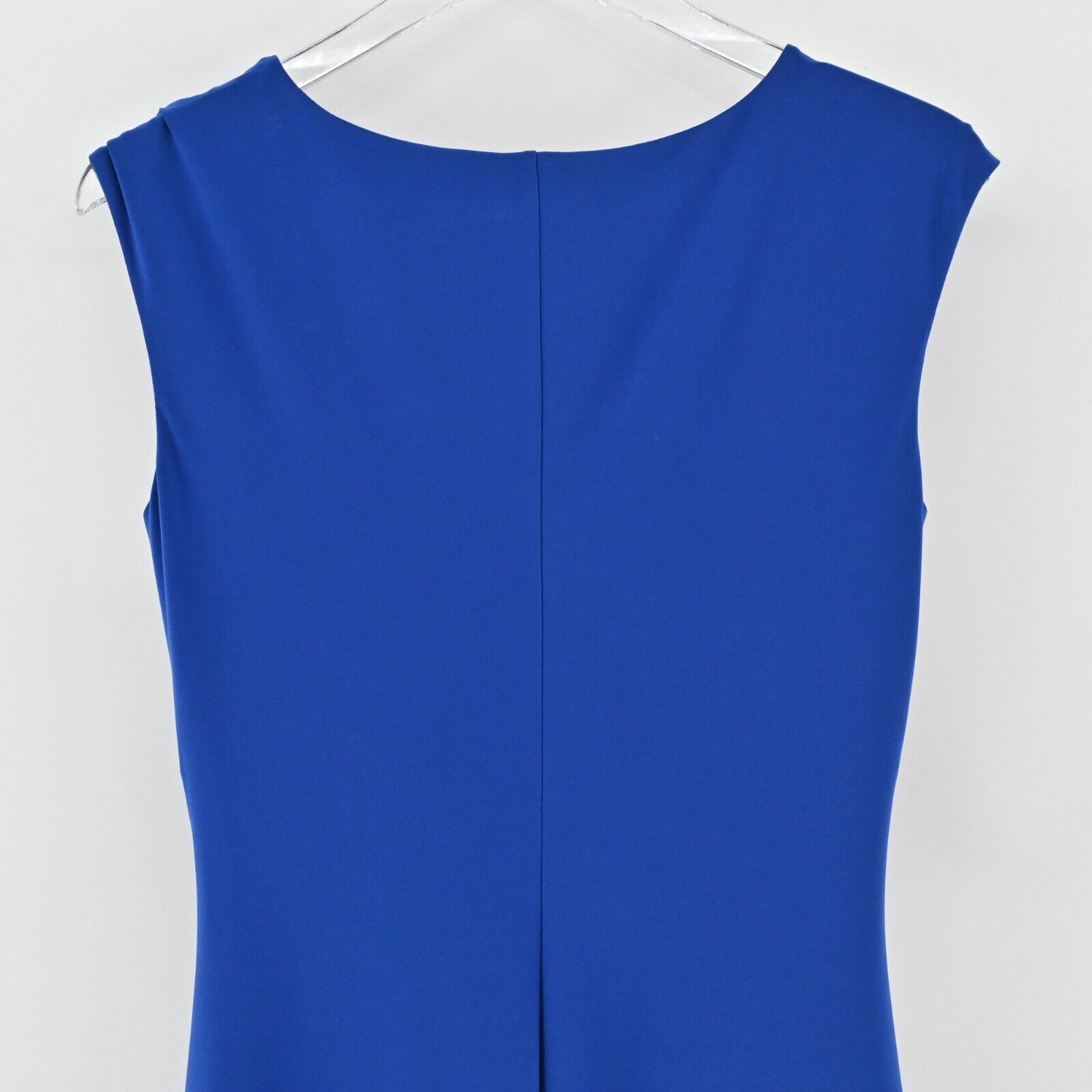 RALPH LAUREN Dress Size 6 Cobalt Blue Stretch Jersey Cowl Neck Ruched Corpcore