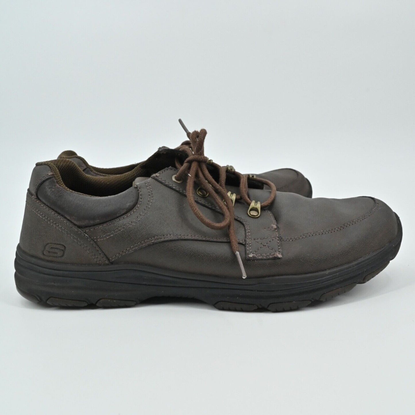 SKECHERS Sneakers Mens Size 13 Brown Classic Fit Air Cool Memory Foam Leather