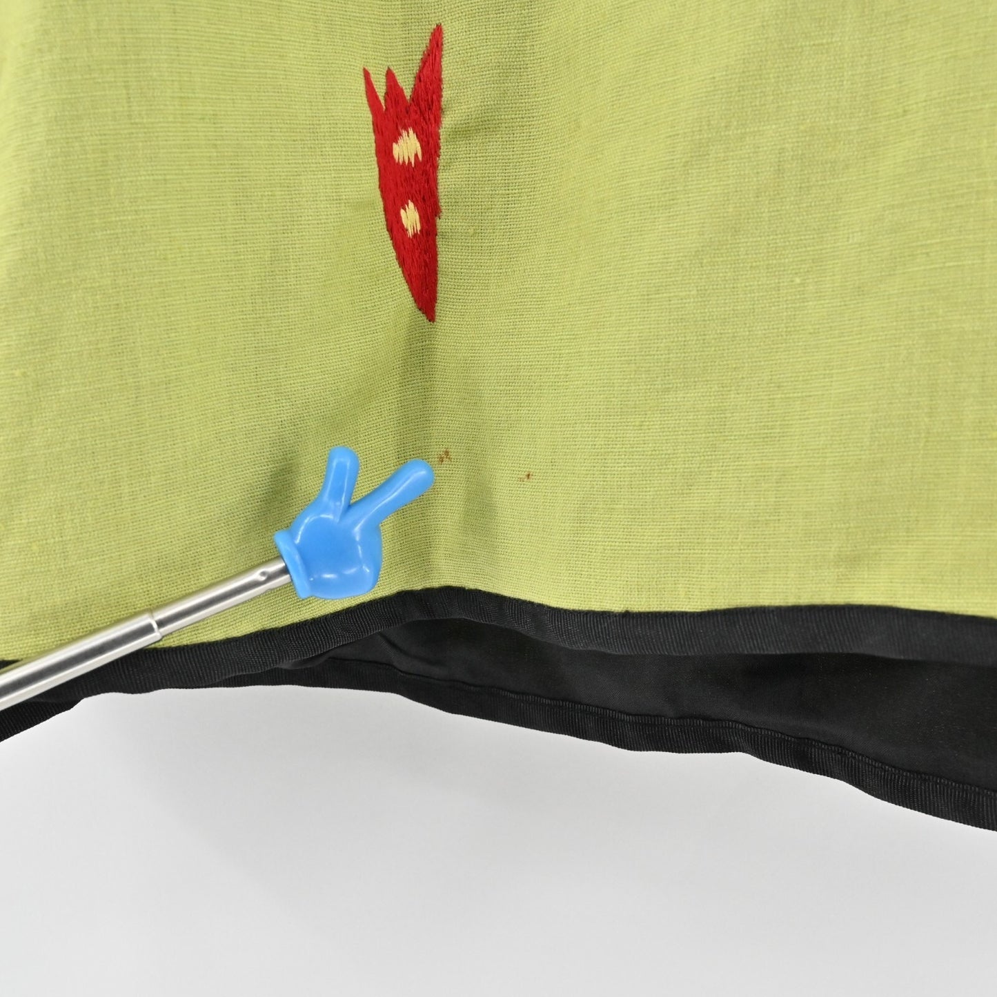 Vtg ALEX KIM Womens Embroidered Jacket Size L Green Floral Toggle Linen Art Wear