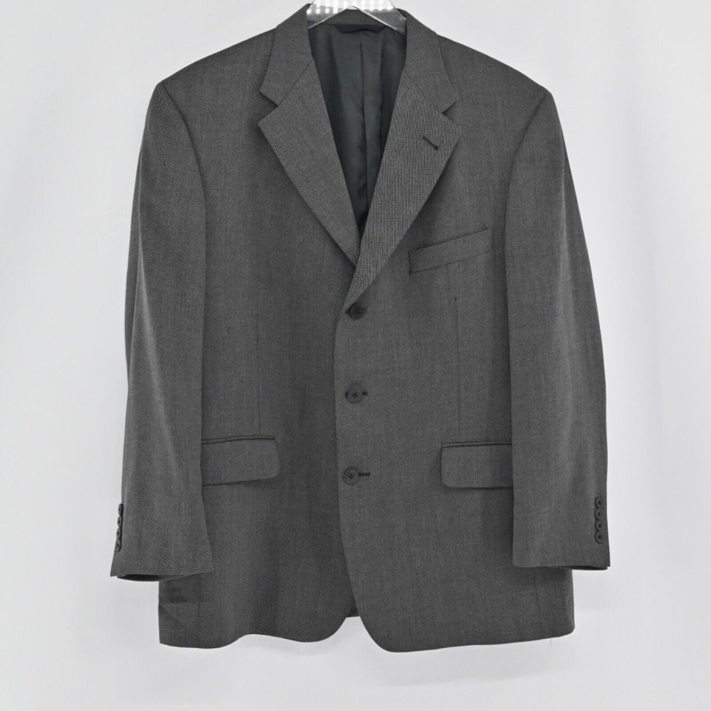 Vtg BURBERRY Blazer Mens Size 42S Classic Gray 100% Wool Union Tag USA 00s Retro