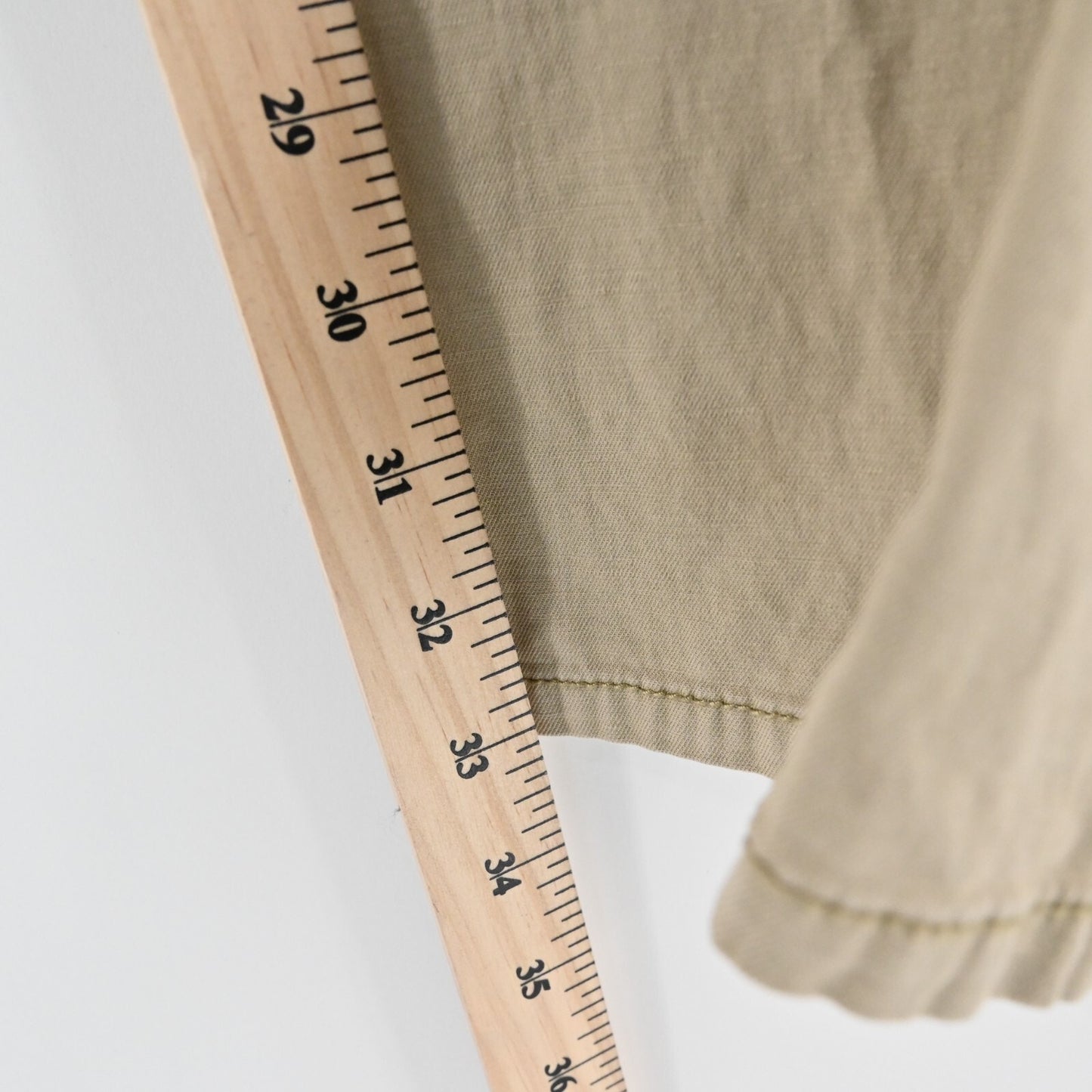 FAHERTY Mens Khaki Pants Size 34 Gorpcore Chino Slim Straight Leg Linen Casual