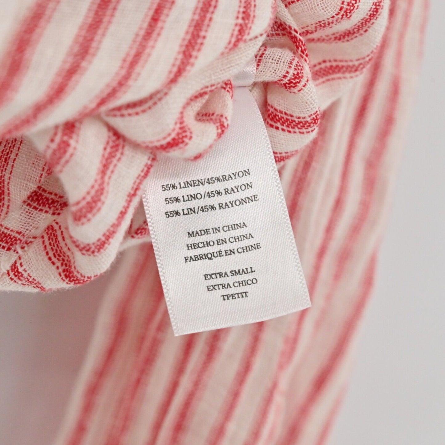 RAILS Top Womens Size XS Red White Belmont Stripe Linen Val Tie Front Button Up