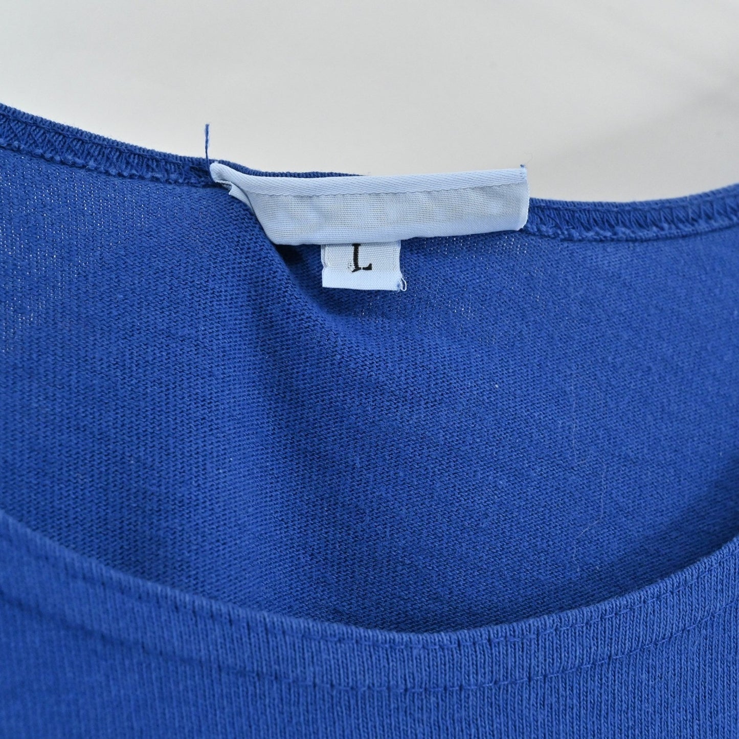 Vtg Bryn Walker Oversized Tunic Dress Size L Blue Cotton Lagenlook Boho Pockets