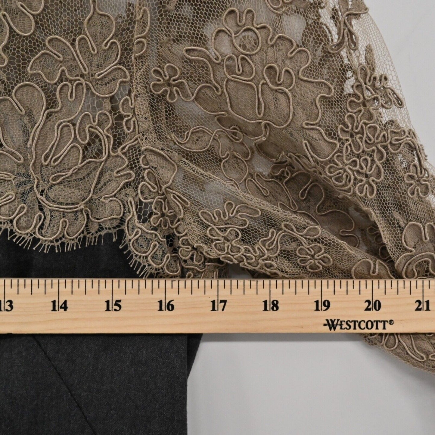 SHANNON MCLEAN Dress Womens Size S Black Brown Floral Lace Bell Sleeve Sheath