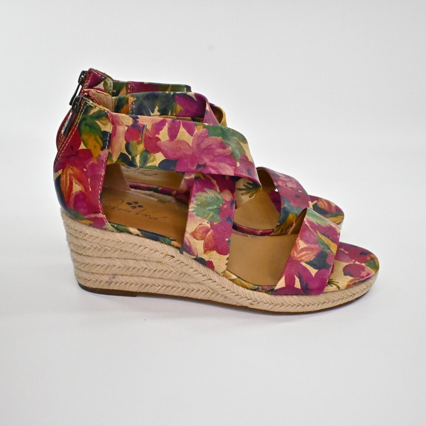 Patricia Nash Womens Rubia Leather Espadrille Wedge Sandals Size 11M Floral