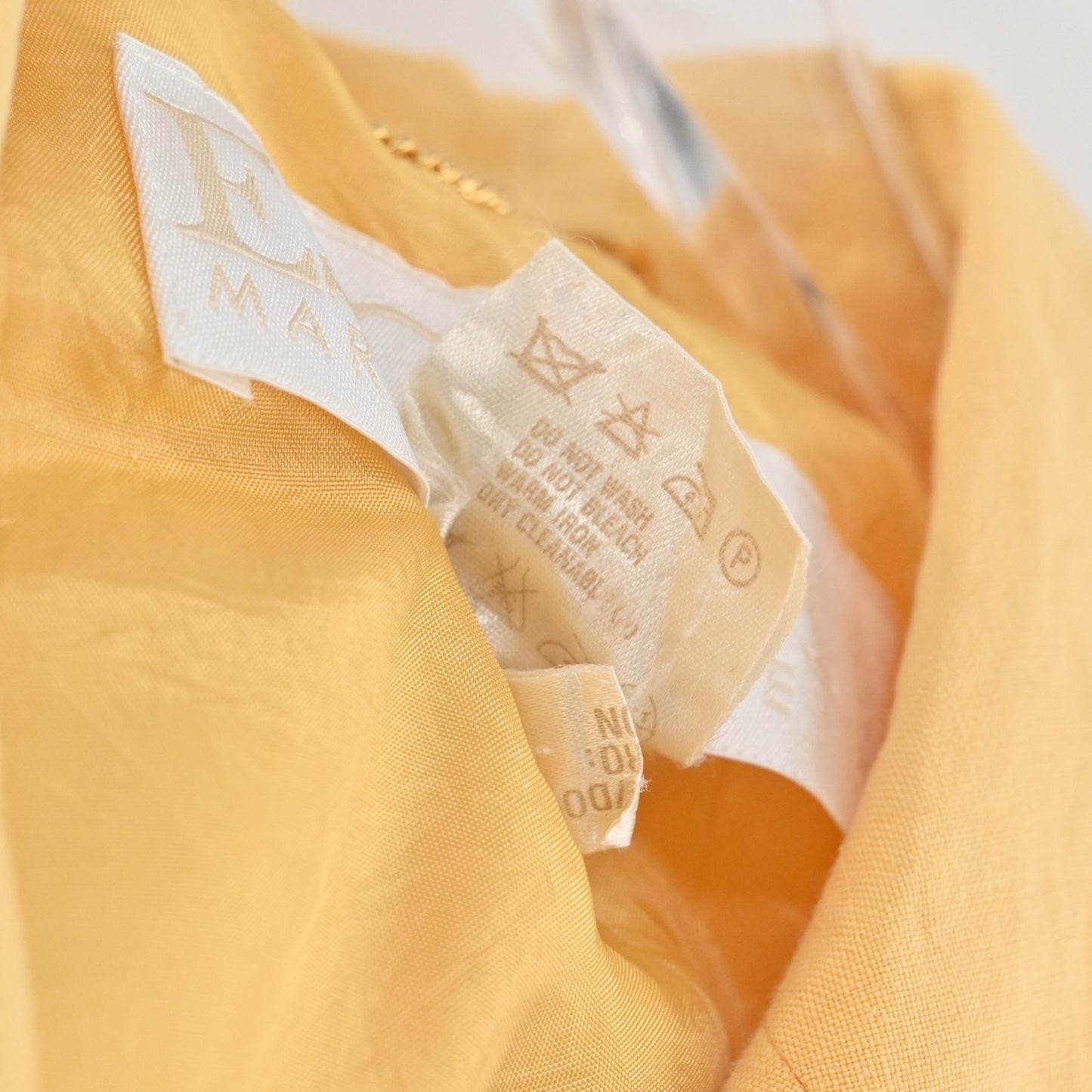 Vtg ESCADA Womens Butter Yellow Linen Top Size 40 Layering Safari Utility 80s