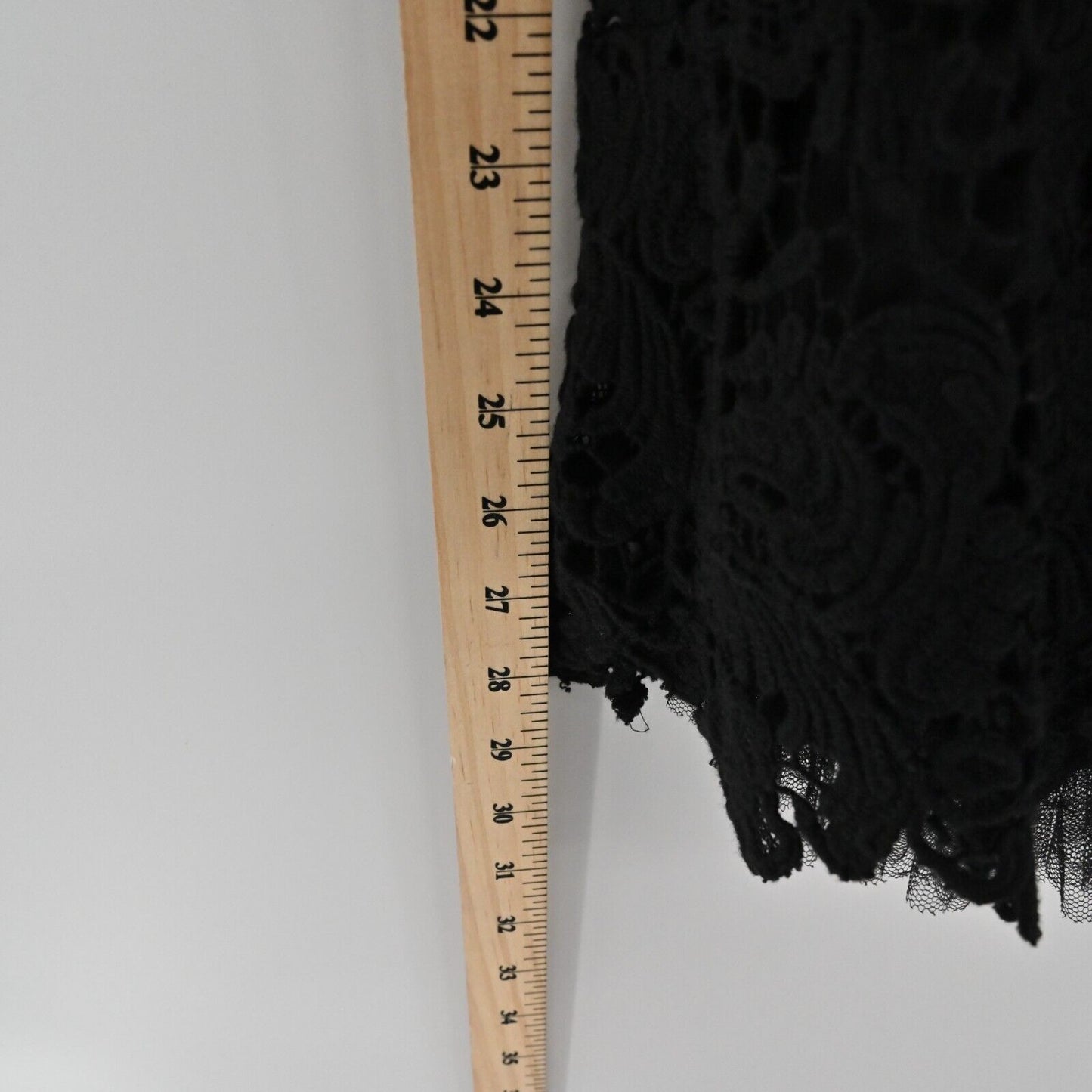 PERUVIAN CONNECTION Skirt Womens Size 8 Black Floral Lace Tulle Knee Length