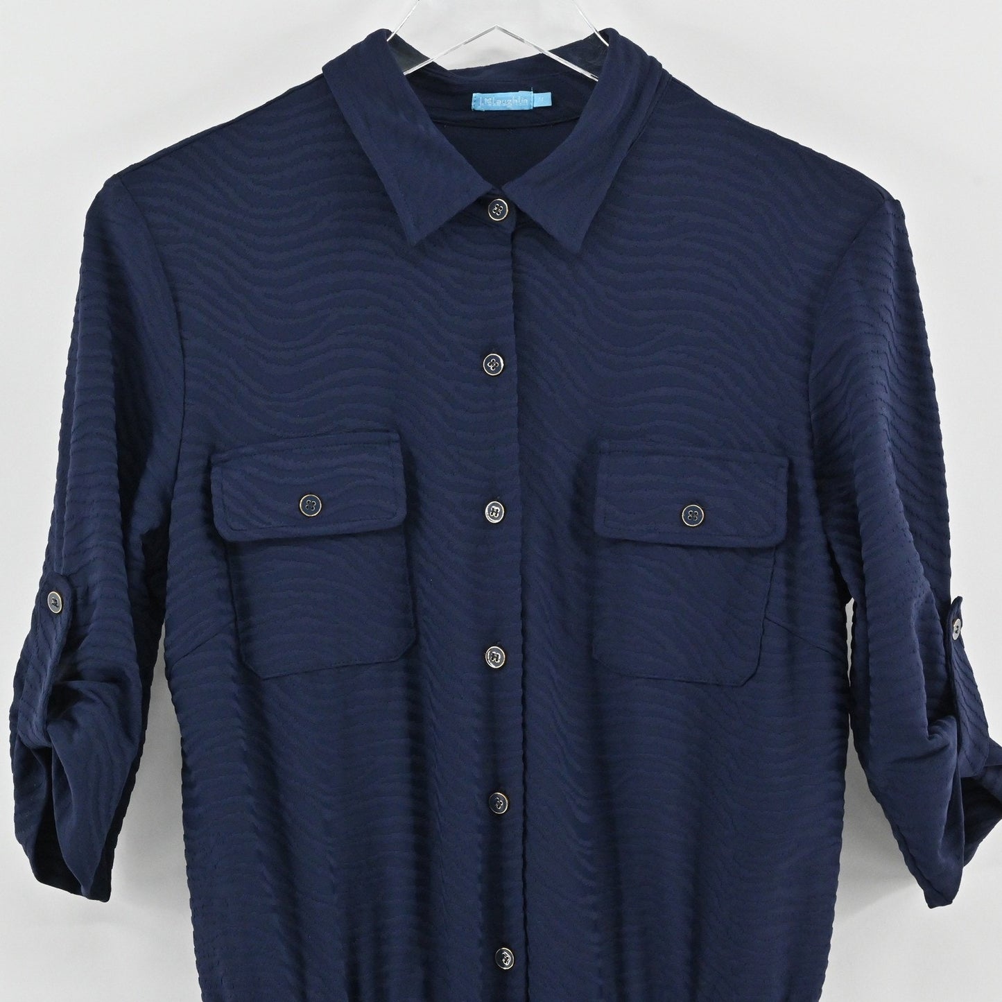 J McLaughlin Womens Westport Navy Raffia Jacquard Romper Size M Drawstring Waist