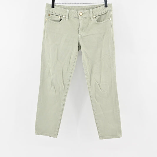 Tory Burch Jeans Womens Size 28 Alexa Cropped Skinny Leg Green Mid Rise Denim