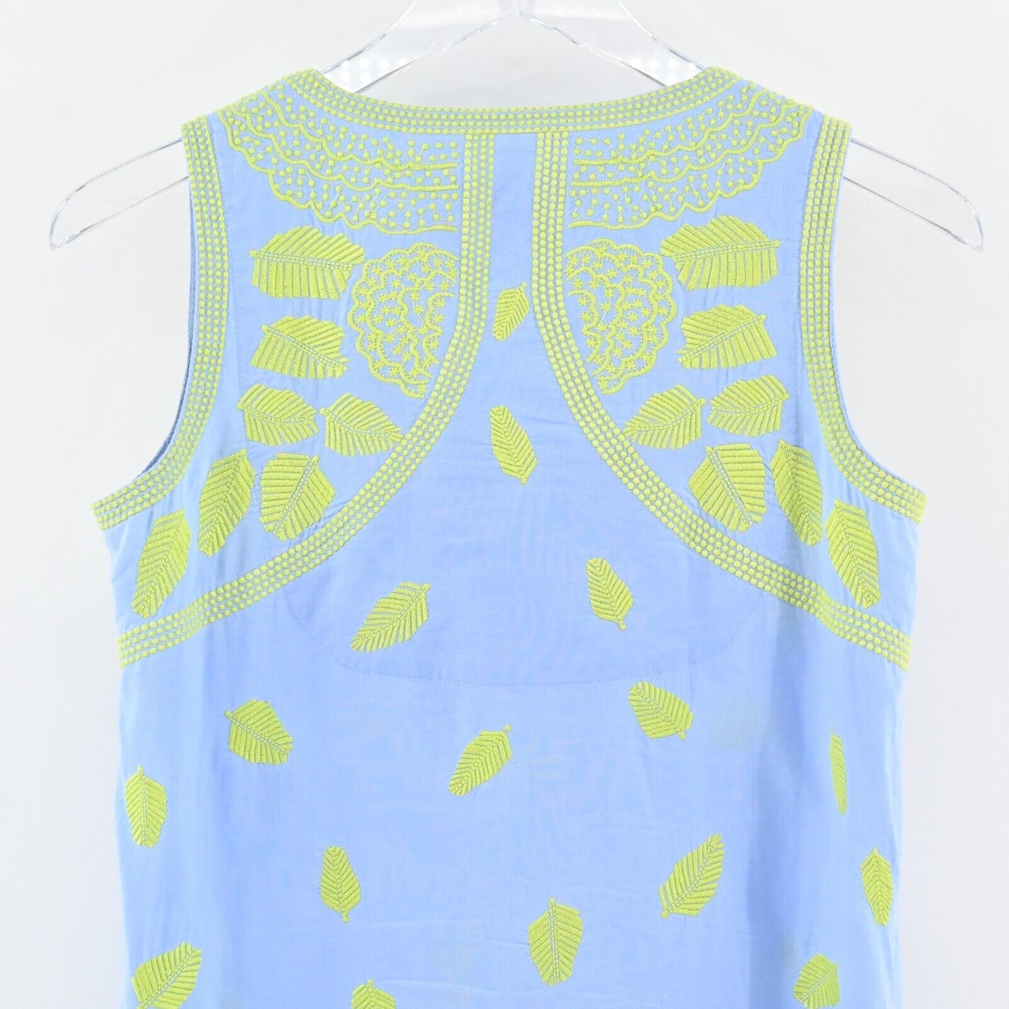 GRETCHEN SCOTT Dress Size XS Hawaiian Punch Embroidered Sleeveless Shift Cotton