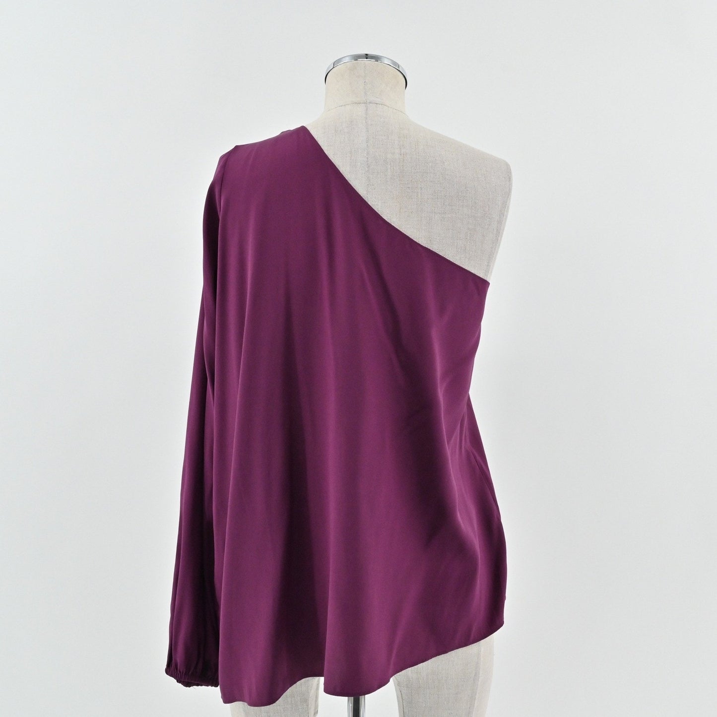 Ramy Brook Womens Silk One Shoulder Top Size S Plum Purple Glam Stretch Blouse