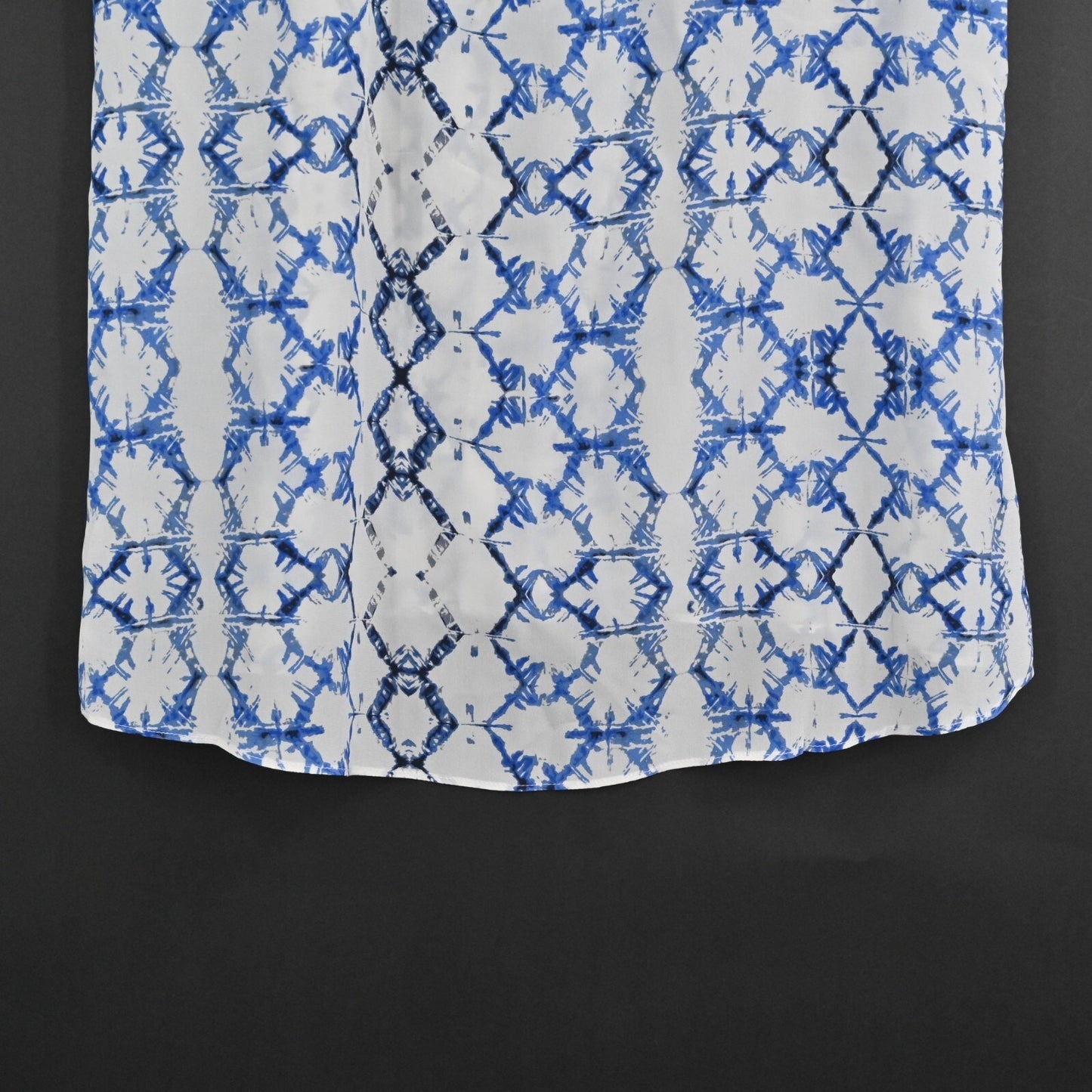 REBECCA TAYLOR Top Womens Sz 4 Exclusive Blue White Print Silk Sleeveless Blouse