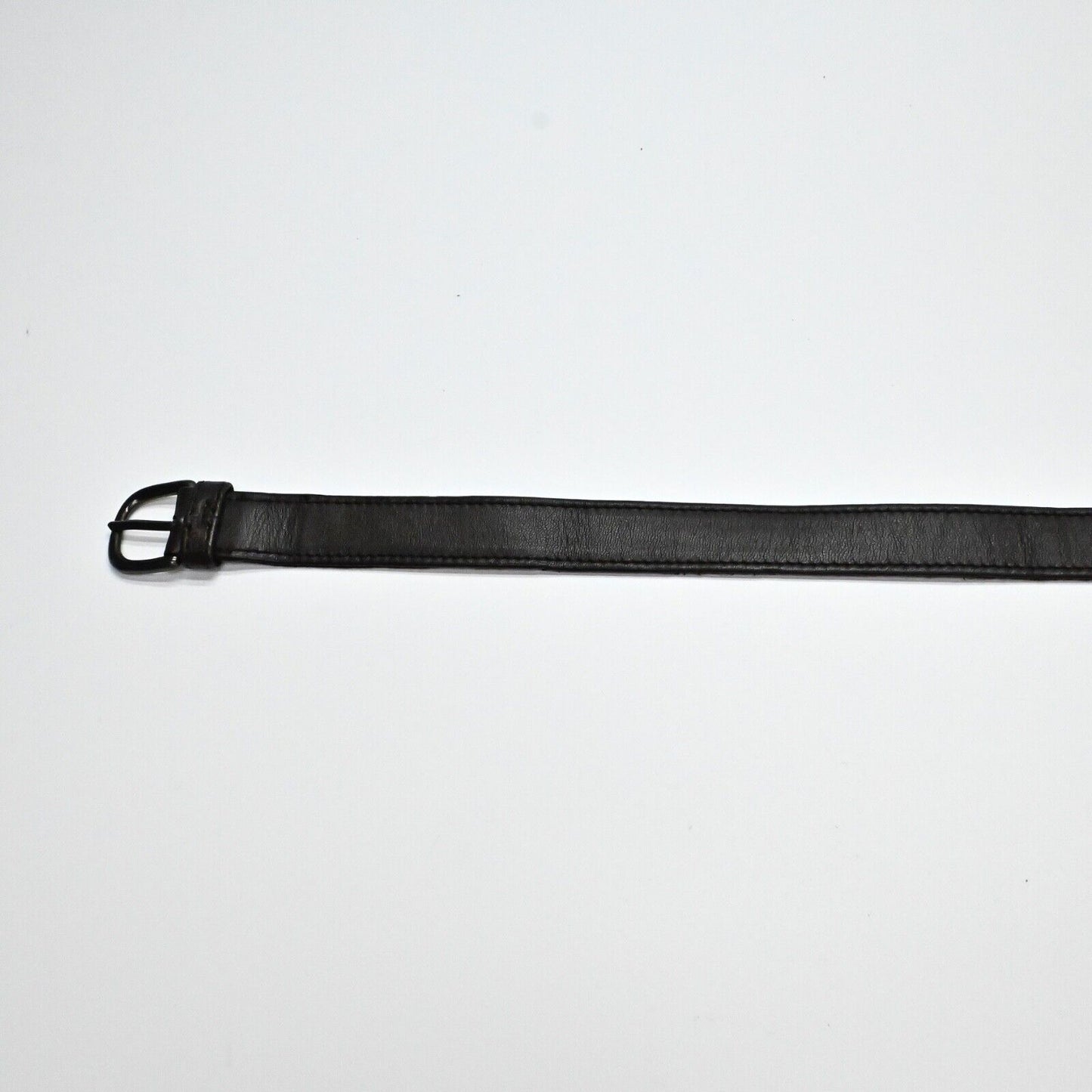 Vtg GUCCI Belt Womens Size 75/30 Brown Leather Gunmetal Buckle Stamped Logo 80s