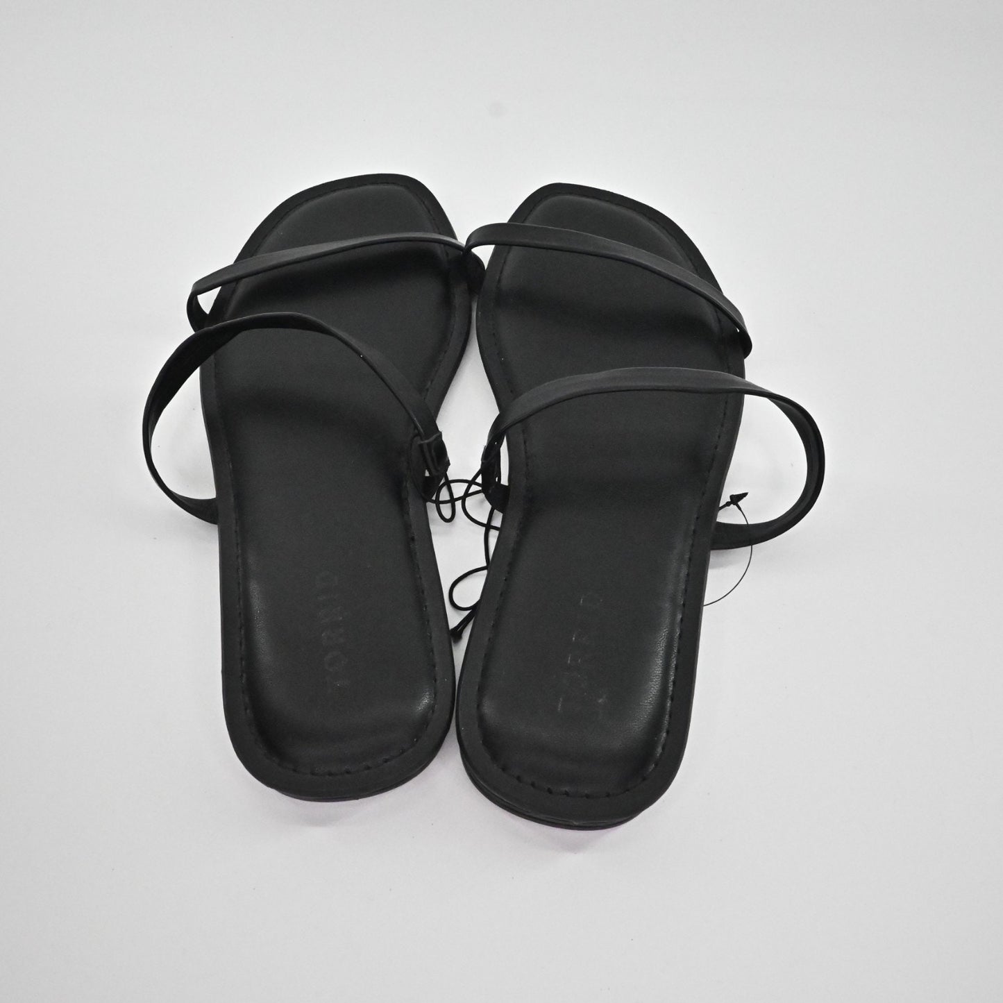 Torrid Womens Thin Double Band Slide Black Sandals Size 9WW NEW Slip On Open Toe