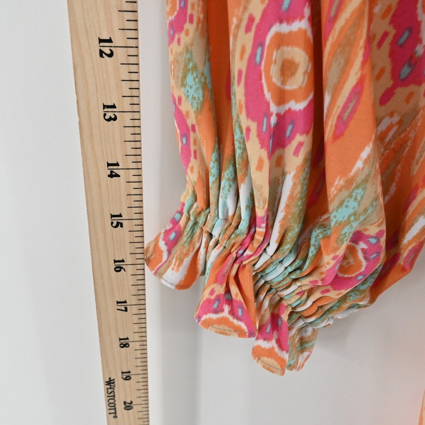 Boston Proper Blouson Dress Size 6 Colorful Ikat Off The Shoulder Boho Vibrant